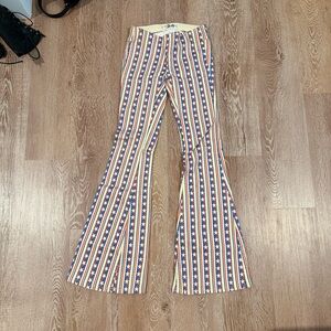 Free people with the free stars and stripes pull on flare bell bottom pants 24